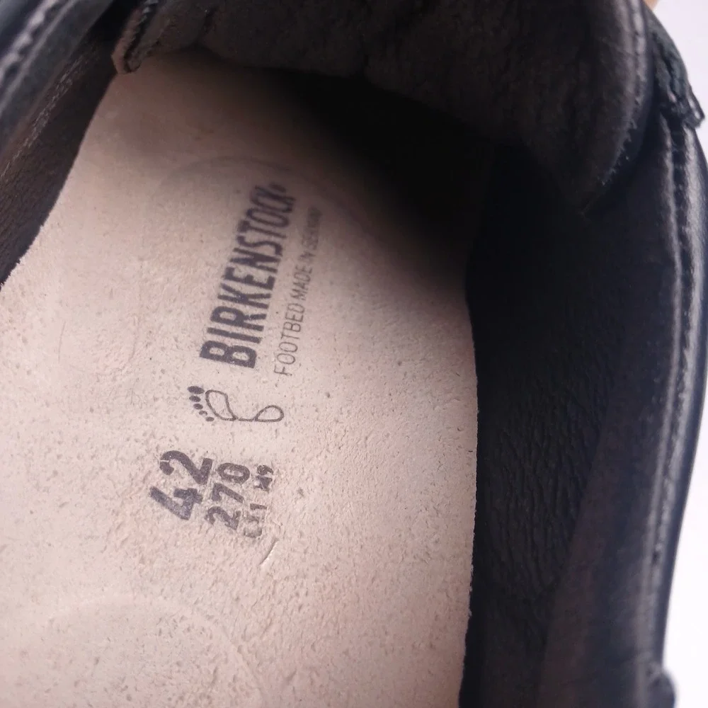 Birkenstock Bend Low Black Natural Leather Sneakers Mens 9 EUC